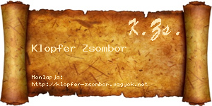 Klopfer Zsombor névjegykártya