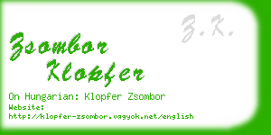 zsombor klopfer business card